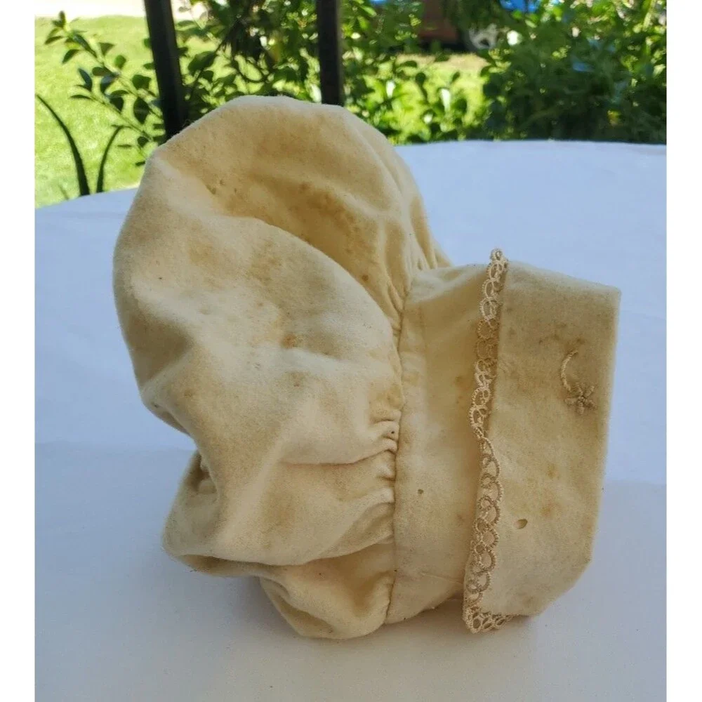 Antique Victorian Child Bonnet Hand Sewn Tatted Embroidered Trim 1890s